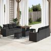 vidaXL Set Divano da Giardino con cuscino 9 pcs Nero Poly Rattan