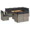 vidaXL Set Divano da Giardino 9 pz con Cuscini Grigio in Polyrattan