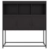 vidaXL Credenza Nera 100,5x39x107 cm in Acciaio