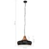 vidaXL Lampada Soffitto Industriale Nera Ferro Legno Massello 26cm E27