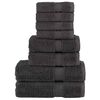vidaXL Set ASciugamani SOLUND 8 pz Antracite 600 gsm