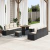 vidaXL Set Divano da Giardino con cuscino 9 pcs Nero e Crema