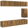 vidaXL Set di Mobili Porta TV 7 pz Rovere Fumo in Legno Multistrato