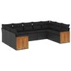 vidaXL Set Divani da Giardino 9 pz con Cuscini Nero in Polyrattan