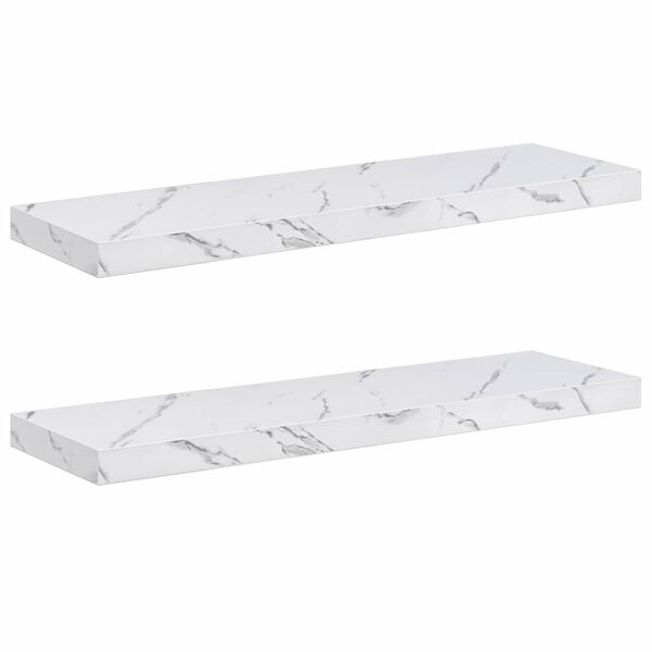vidaXL Scaffale da parete 2 pcs Marmo Bianco 90 x 23,5 x 4 cm