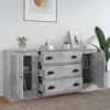 vidaXL Credenze 3 pz Grigio Cemento in Legno Multistrato
