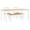 vidaXL Set da Pranzo 4 pz PANAMA Bianco in Legno Massello di Pino