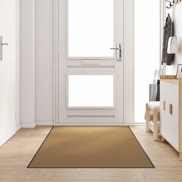 vidaXL Tappetino Altro Crema e Nero 120 x 250 cm Poliammide e PVC