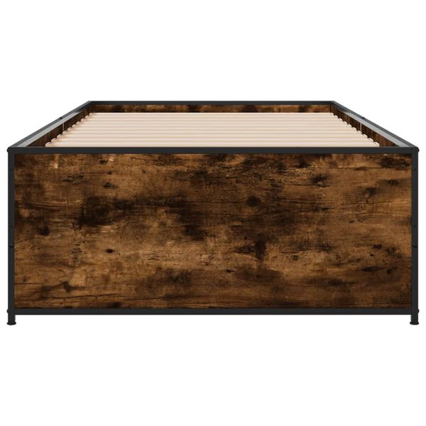 vidaXL Giroletto Rovere Fumo 75x190 cm in Legno Multistrato e Metallo