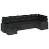 vidaXL Set Divano da Giardino 7 pz Nero polyrattan