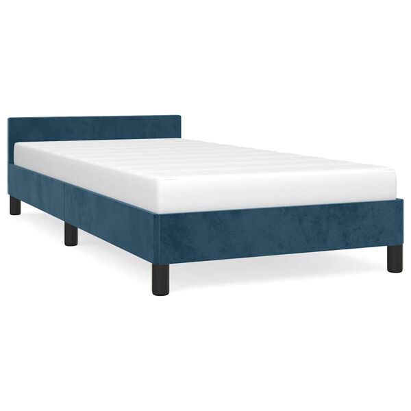 vidaXL Giroletto senza Materasso Blu Scuro 90x190 cm in Velluto