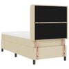 vidaXL Letto a Sorgente LED con materasso Crema 100 x 200 cm Tessuto