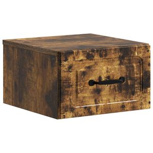 vidaXL Mobiletto da notte a muro Rovere Fumo 34,5 x 33 x 20 cm