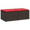 vidaXL Set Divano Giardino 4 pz con Cuscini Marrone Polyrattan Acacia