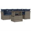 vidaXL Set Divani da Giardino 6 pz con Cuscini Grigio in Polyrattan