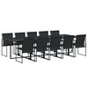 vidaXL Set da Pranzo da Giardino 11 pz Nero in Textilene