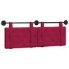vidaXL Testata appesa Rosso Vino 130 x 55 x 5 cm Velluto