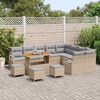 vidaXL Set Divano da Giardino con cuscino 13 pcs Beige Poly Rattan