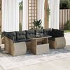 vidaXL Set Divano da Giardino 8pz con Cuscini Grigio Chiaro Polyrattan
