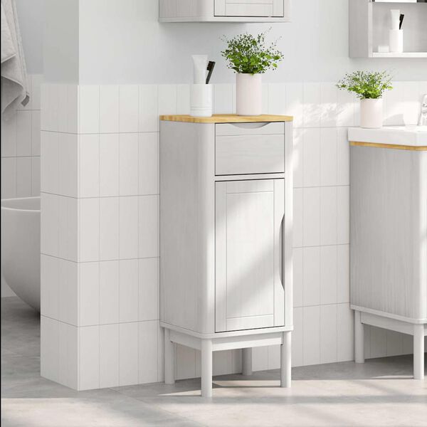 vidaXL Mobile da Bagno con cassetto FLORO Bianco 35 x 30 x 90 cm