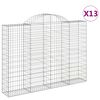vidaXL Cesti Gabbioni ad Arco 13 pz 200x30x140/160 cm Ferro Zincato