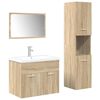 vidaXL Set Mobili da Bagno 4 pz Rovere Sonoma in Legno Multistrato