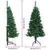 vidaXL Albero di Natale Artificiale Angolare con 150 LED Verde 120 cm