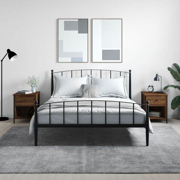 vidaXL Comodini 2 pz Rovere Marrone 40x42x50 cm in Legno Multistrato