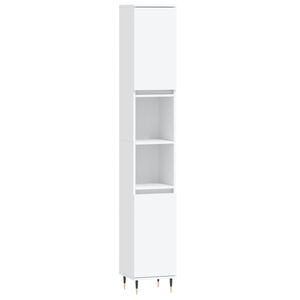 vidaXL Armadietto da Bagno Bianco 30x30x190 cm in Legno Multistrato