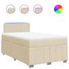 vidaXL Giroletto a Molle con Materasso Crema 120x200 cm in Tessuto