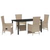 vidaXL Set da Pranzo per Giardino 5 pz Beige polyrattan