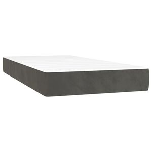 vidaXL Materasso a Molle Insacchettate Rigidit&agrave; Media Grigio Scuro 100x190x20 cm Twin in Velluto