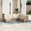 vidaXL Set Divani da Giardino 7 pz con Cuscini Beige in Polyrattan