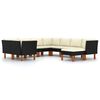 vidaXL Set Divani da Giardino 9 pz con Cuscini in Polyrattan Nero