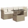 vidaXL Set Divano da Giardino 5 pz con Cuscini Beige in Polyrattan