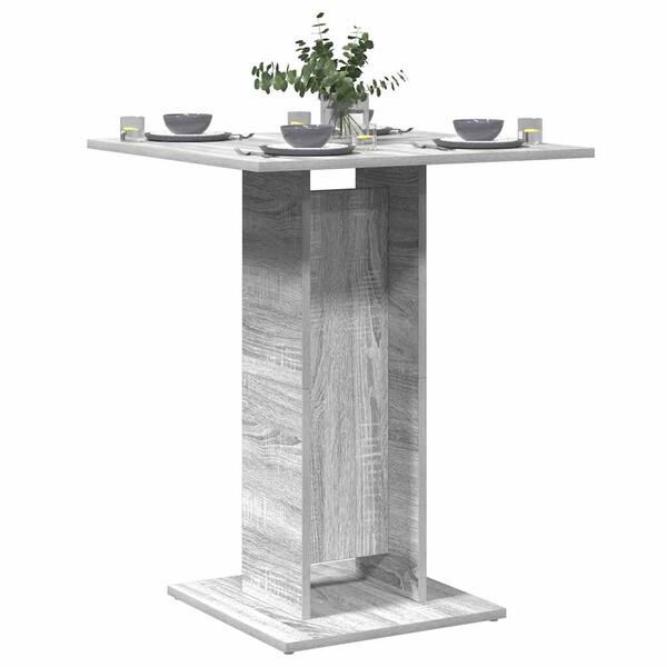 vidaXL Tavolo da Bistrot Grigio Sonoma 60x60x75 cm Legno Multistrato