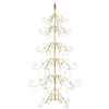vidaXL Albero di Natale in metallo con supporto Oro 150 cm