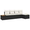 vidaXL Set Divano da Giardino 6 pz 5-Numero di posti Nero e Crema
