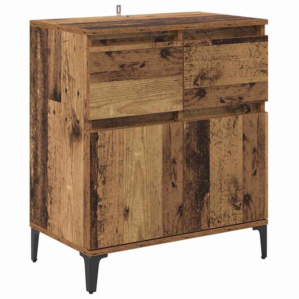 vidaXL Credenza con cassetto Legno vecchio 60 x 35 x 70 cm