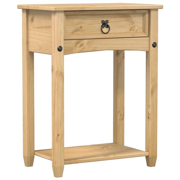 vidaXL Tavolino Consolle Corona 55x35x73 cm in Legno Massello di Pino