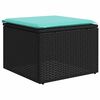 vidaXL Set Divani da Giardino con Cuscini 2 pz Nero Polyrattan Acacia