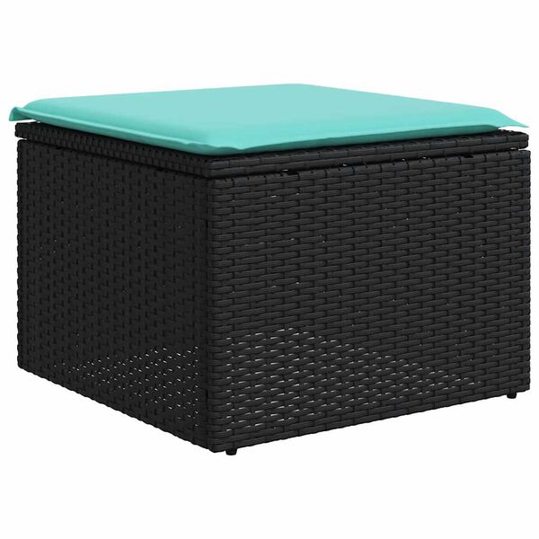 vidaXL Set Divani da Giardino con Cuscini 2 pz Nero Polyrattan Acacia