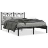 vidaXL Giroletto con Testiera in Metallo Nero 140x190 cm