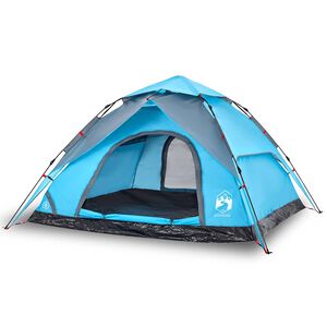 vidaXL Tenda a Cupola da Campeggio 5 Persone Blu a Rilascio Rapido