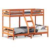 vidaXL Letto a Castello 90x200/120x200 cm Marrone Cera Massello Pino