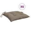 vidaXL Cuscini per Sedia 6 pz Tortora 40x40x7 cm in Tessuto Oxford