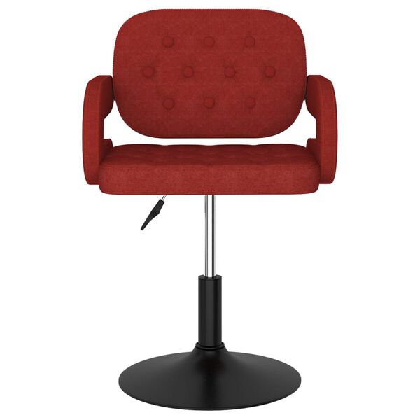 vidaXL Sedia da Pranzo Girevole Rosso Vino in Tessuto