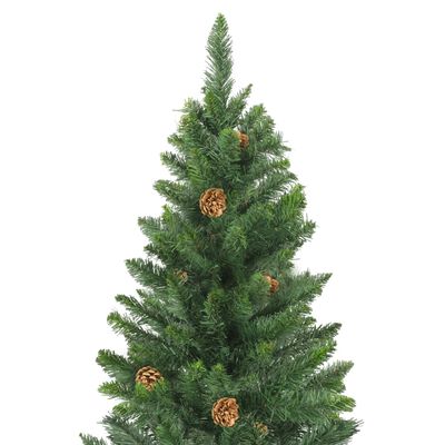 vidaXL Albero di Natale Artificiale con Pigne Verde 210 cm