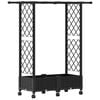 vidaXL Letto Rialzato con Griglia e Tetto Nero 122,5 x 40 x 127 cm PP