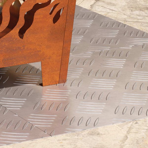 vidaXL Dischi Quadrati 4 pcs Argento 50 x 40 cm Alluminio